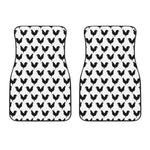 Black And White Rooster Pattern Print Front Car Floor Mats