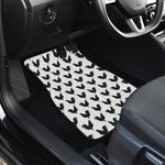 Black And White Rooster Pattern Print Front Car Floor Mats