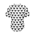 Black And White Rooster Pattern Print Men's Baseball Jersey