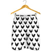 Black And White Rooster Pattern Print Men's Shorts