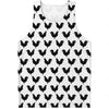 Black And White Rooster Pattern Print Men's Tank Top