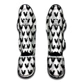 Black And White Rooster Pattern Print Muay Thai Shin Guards