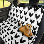 Black And White Rooster Pattern Print Pet Car Back Seat Cover