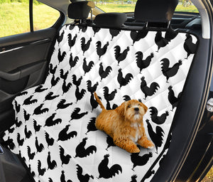 Black And White Rooster Pattern Print Pet Car Back Seat Cover