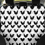 Black And White Rooster Pattern Print Pet Car Back Seat Cover