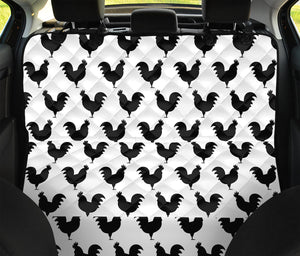 Black And White Rooster Pattern Print Pet Car Back Seat Cover