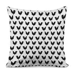 Black And White Rooster Pattern Print Pillow Cover