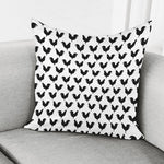 Black And White Rooster Pattern Print Pillow Cover