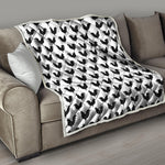 Black And White Rooster Pattern Print Quilt