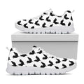 Black And White Rooster Pattern Print White Running Shoes