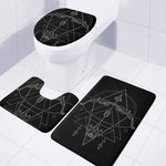Black And White Sagittarius Sign Print 3 Piece Bath Mat Set