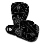 Black And White Sagittarius Sign Print Boxing Gloves