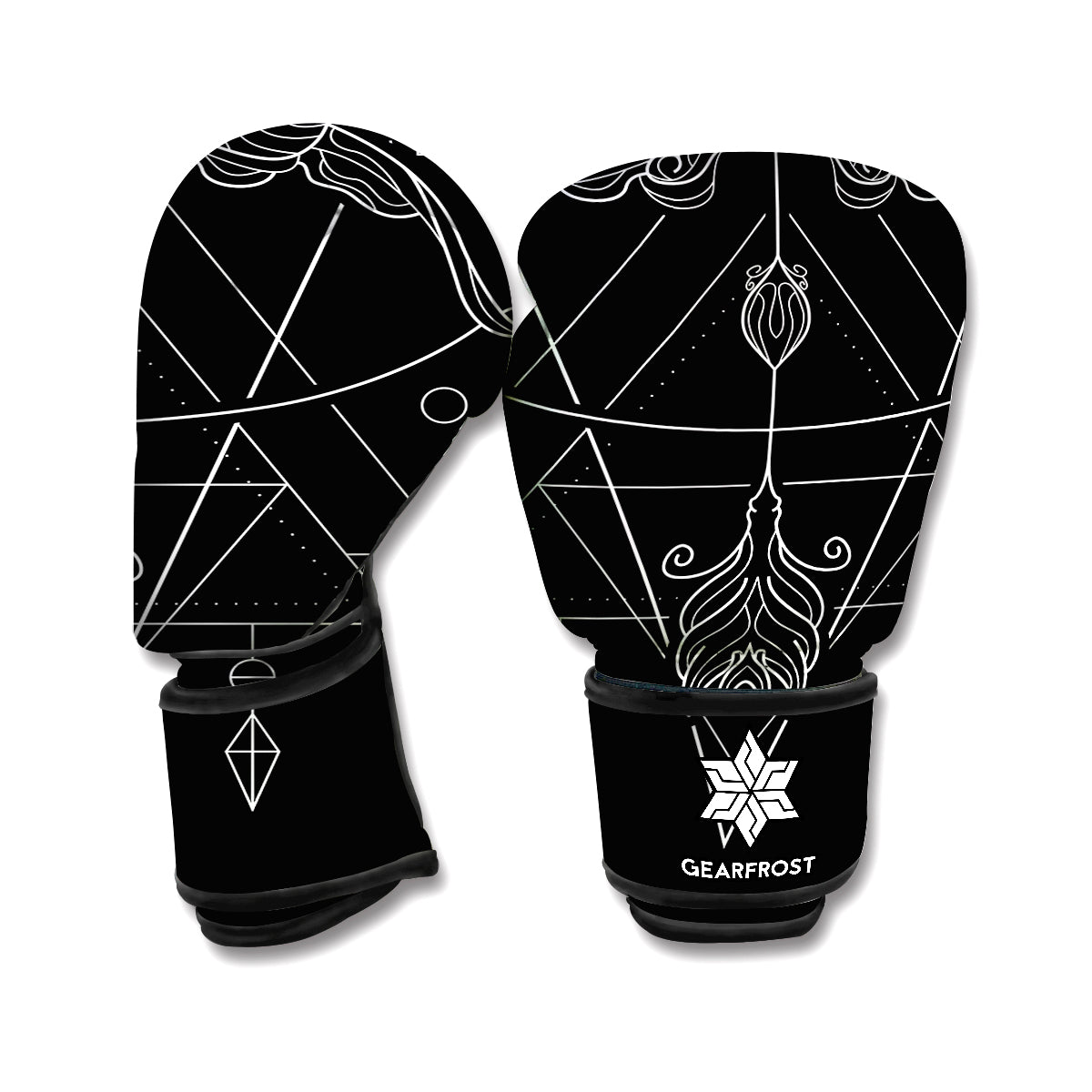 Black And White Sagittarius Sign Print Boxing Gloves