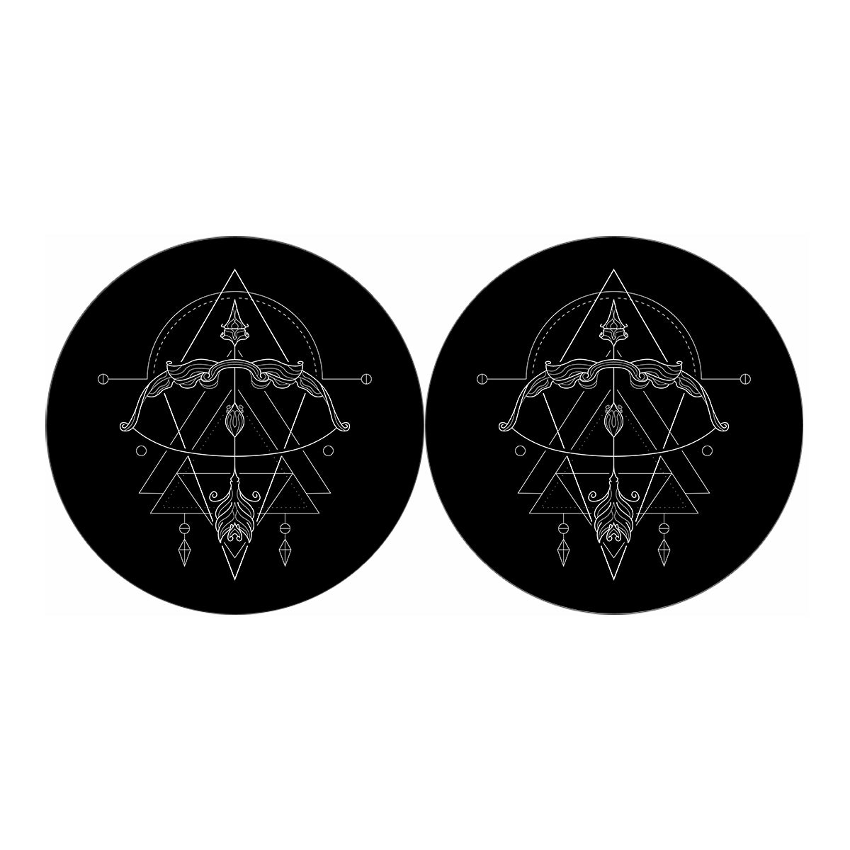 Black And White Sagittarius Sign Print Car Coasters