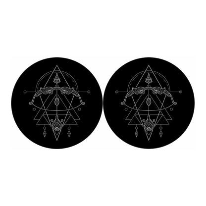 Black And White Sagittarius Sign Print Car Coasters