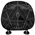 Black And White Sagittarius Sign Print Car Headrest Covers