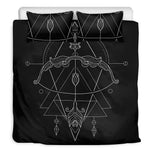 Black And White Sagittarius Sign Print Duvet Cover Bedding Set