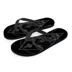 Black And White Sagittarius Sign Print Flip Flops