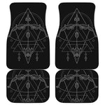 Black And White Sagittarius Sign Print Front and Back Car Floor Mats