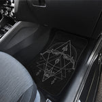 Black And White Sagittarius Sign Print Front and Back Car Floor Mats