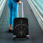 Black And White Sagittarius Sign Print Luggage Cover