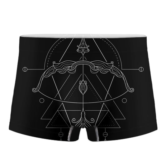 Black And White Sagittarius Sign Print Men's Boxer Briefs