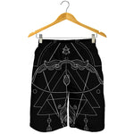 Black And White Sagittarius Sign Print Men's Shorts