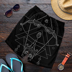 Black And White Sagittarius Sign Print Men's Shorts