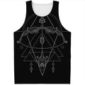 Black And White Sagittarius Sign Print Men's Tank Top