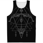 Black And White Sagittarius Sign Print Men's Tank Top