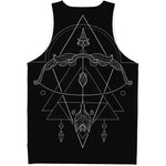 Black And White Sagittarius Sign Print Men's Tank Top