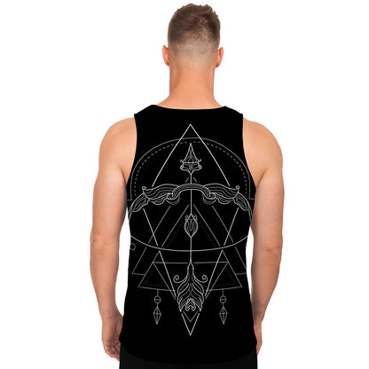 Black And White Sagittarius Sign Print Men's Tank Top