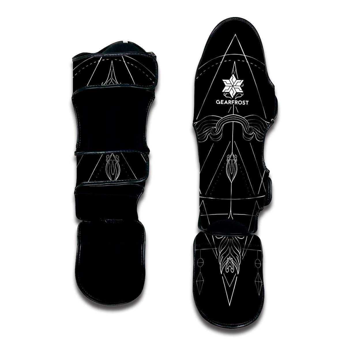 Black And White Sagittarius Sign Print Muay Thai Shin Guard