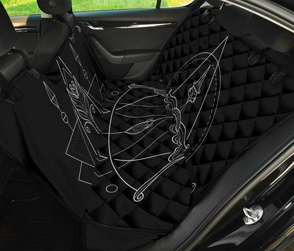Black And White Sagittarius Sign Print Pet Car Back Seat Cover
