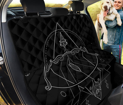 Black And White Sagittarius Sign Print Pet Car Back Seat Cover
