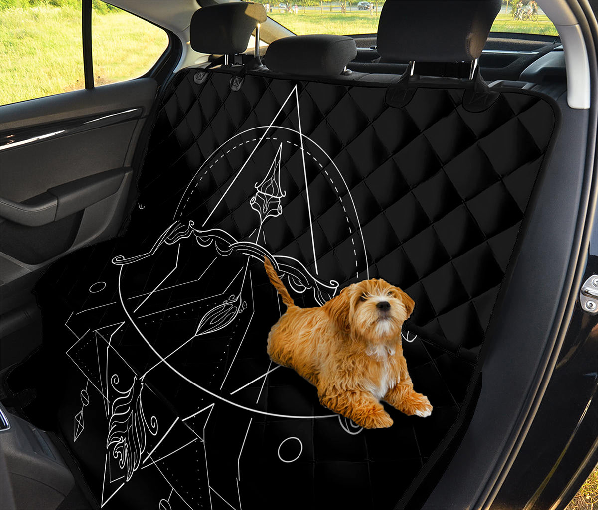 Black And White Sagittarius Sign Print Pet Car Back Seat Cover