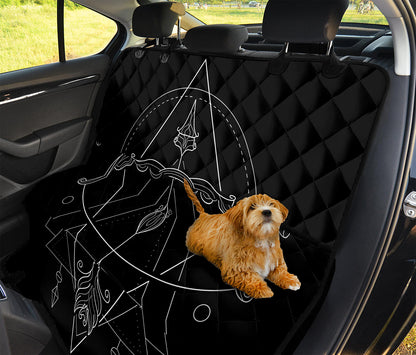 Black And White Sagittarius Sign Print Pet Car Back Seat Cover