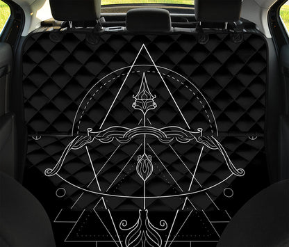 Black And White Sagittarius Sign Print Pet Car Back Seat Cover