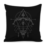 Black And White Sagittarius Sign Print Pillow Cover