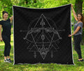 Black And White Sagittarius Sign Print Quilt