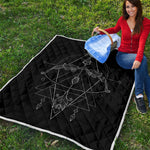 Black And White Sagittarius Sign Print Quilt