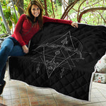 Black And White Sagittarius Sign Print Quilt