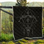 Black And White Sagittarius Sign Print Quilt