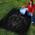 Black And White Sagittarius Sign Print Quilt