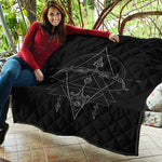 Black And White Sagittarius Sign Print Quilt