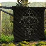 Black And White Sagittarius Sign Print Quilt