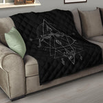 Black And White Sagittarius Sign Print Quilt