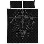 Black And White Sagittarius Sign Print Quilt Bed Set