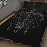 Black And White Sagittarius Sign Print Quilt Bed Set