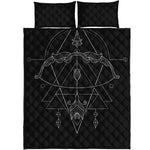 Black And White Sagittarius Sign Print Quilt Bed Set